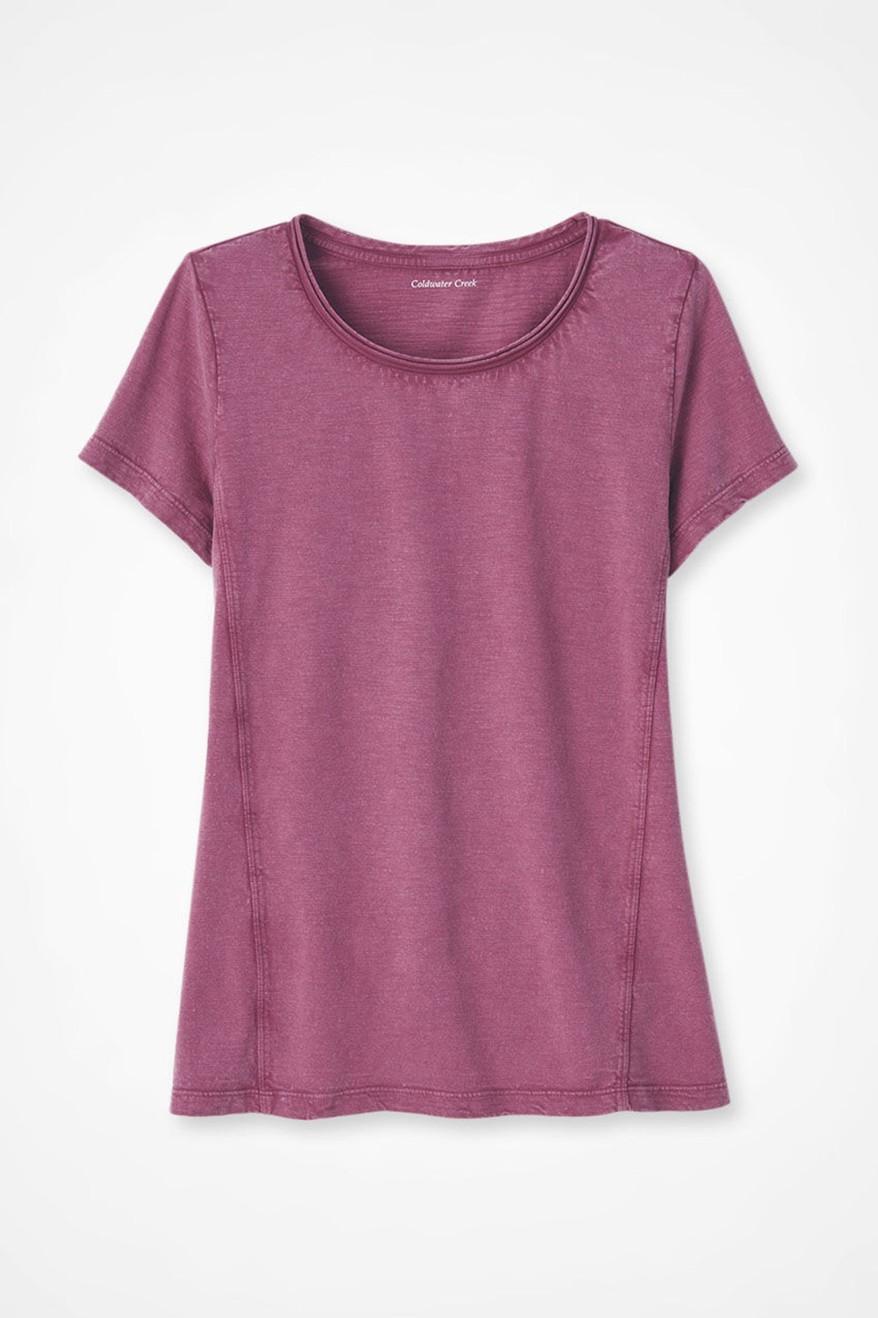 Everyday Ease Vintage-Wash Slub Knit Tee